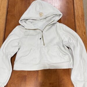 Cream/Gold Lululemon Scuba Oversized Half-Zip Hoodie